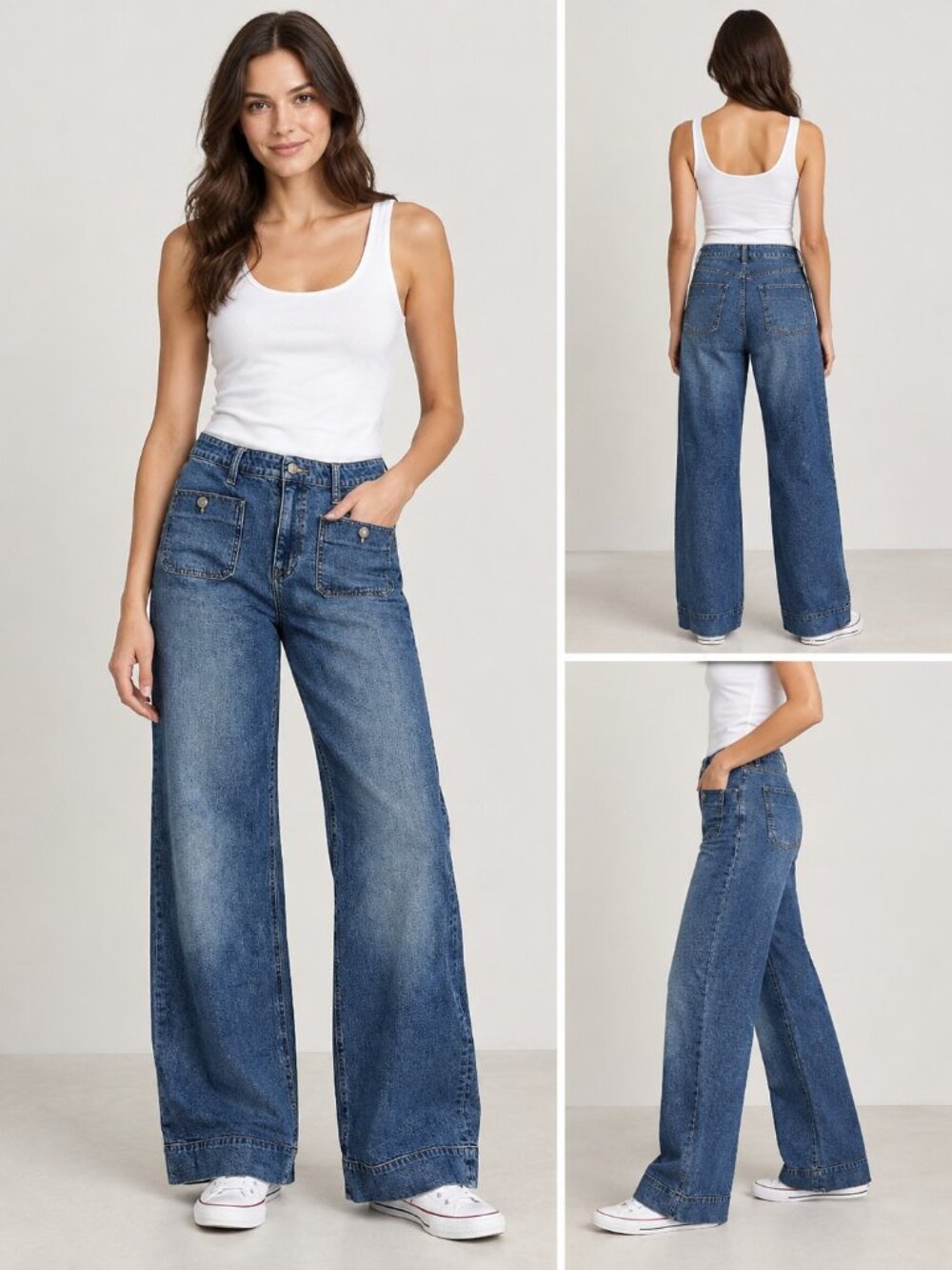 J.Crew '96 Denim Trouser Wide-Leg Sailor Jeans, Size 31